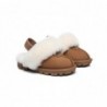 UGG Suzie Chaussons slingback enfant en laine de mouton Châtaigne