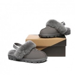 UGG Suzie Chaussons slingback enfant en laine de mouton Gris