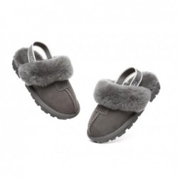 UGG Suzie Chaussons slingback enfant en laine de mouton Gris