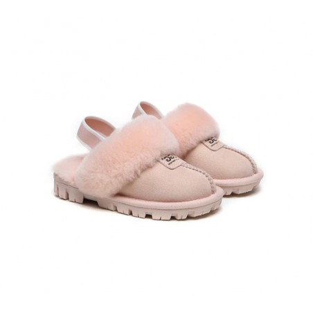 UGG Suzie Chaussons slingback enfant en laine de mouton Rosé