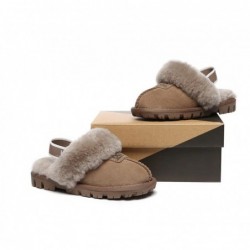 UGG Suzie Chaussons slingback enfant en laine de mouton Noisette