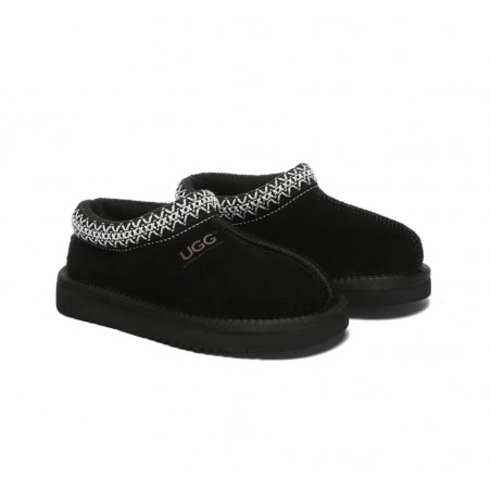 UGG Chaussons cheville en laine pour enfants,Noir