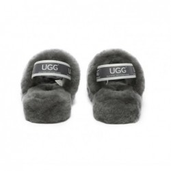 UGG Claquettes à bride arrière pour enfants Puffy Gris