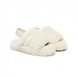 UGG Claquettes à bride arrière pour enfants Puffy Crème