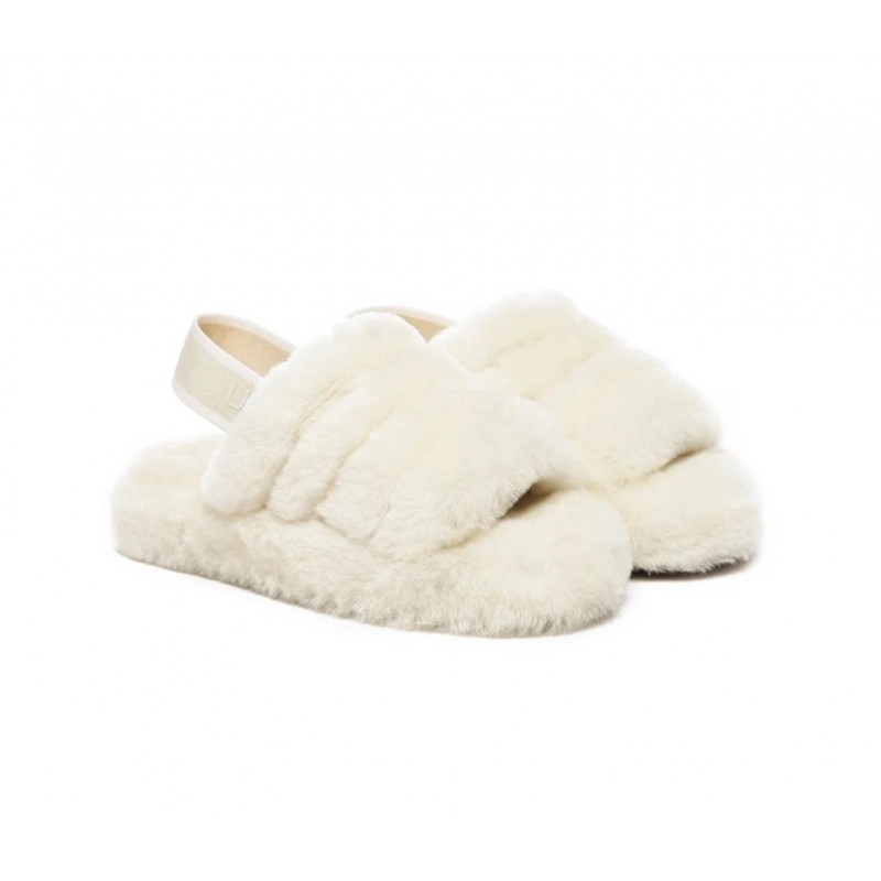 UGG Claquettes à bride arrière pour enfants Puffy Crème