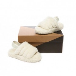 UGG Claquettes à bride arrière pour enfants Puffy Crème