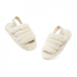 UGG Claquettes à bride arrière pour enfants Puffy Crème