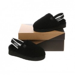 UGG Chaussons pour enfants, slingback, duveteux,Noir