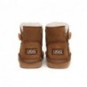 UGG Bottes pour enfants en laine de mouton avec mini bouton ，Noir