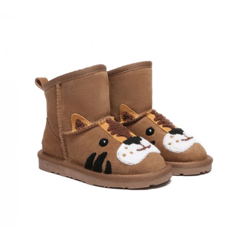 UGG Bottines enfant en peau de mouton, motif tigre