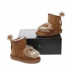 UGG Bottes en peau de mouton pour enfants, joli lion de dessin animé