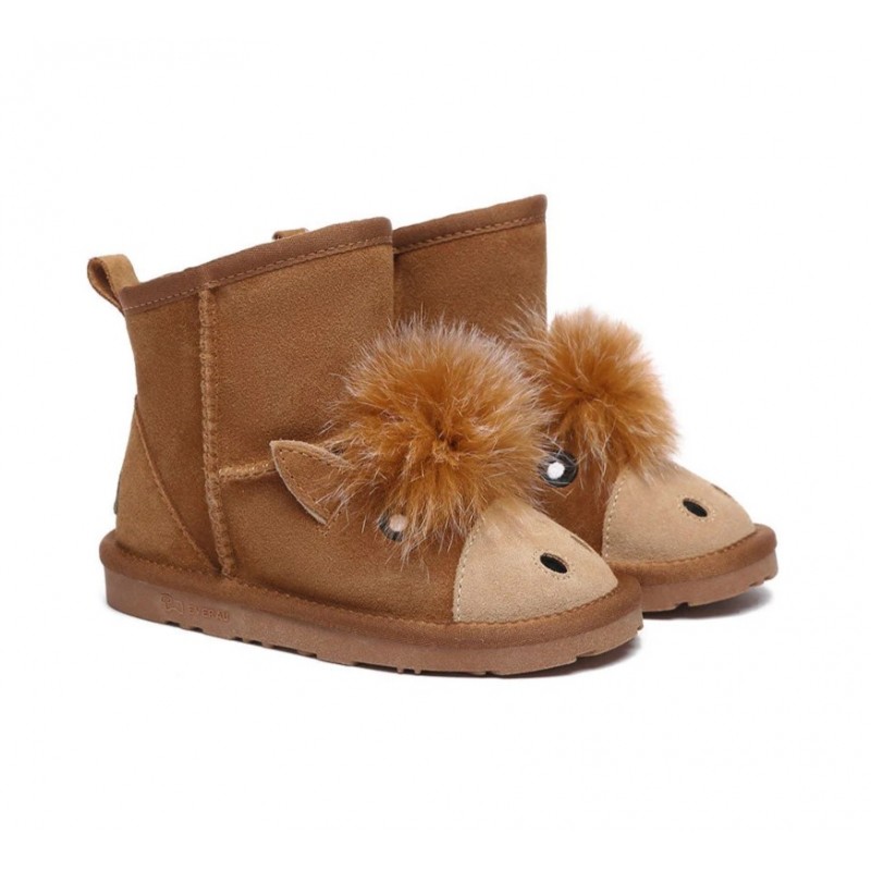 Bottes UGG pour enfants en peau de mouton et laine de poney pour enfants Plus