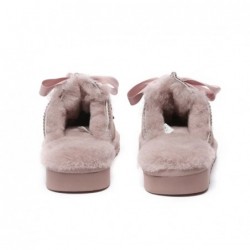 UGG Femme Chaussons en peau lainée avec nœud réglable Rose aube