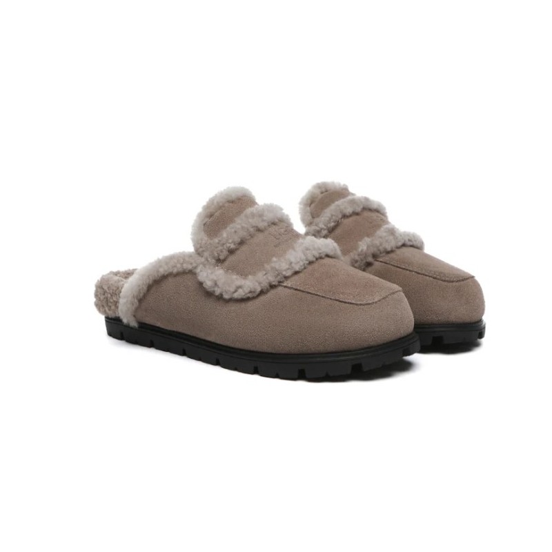 UGG Chaussons pour femme,doublés peau de mouton Remi Marron