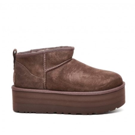 UGG Bottine Plateforme en Daim Marron