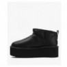 UGG Botte Mini Plateforme en Cuir Noir