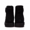 UGG Bottes Noires en Cuir et Daim avec Fermeture Éclair