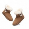 UGG pour femmes en peau de mouton et laine avec fermeture à bascule en corne Mini Tiara,Châtaigne