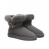 Bottes UGG pour femmes en peau de mouton et laine avec fermeture à bascule en corne Mini Tiara,Gris