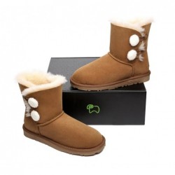 Bottes UGG pour femmes en peau de mouton et laine à deux boutons Mini Espina