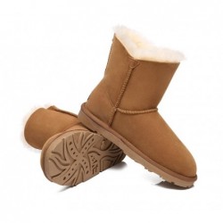 Bottes UGG pour femmes en peau de mouton et laine à deux boutons Mini Espina