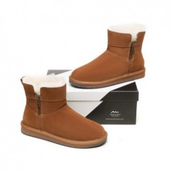 Bottes UGG pour femmes en peau de mouton et laine avec fermeture éclair et cheville Malena