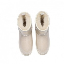 UGG pour femmes,imperméables et transparentes,en peau de mouton,classiques,Crème/Lait