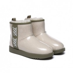 UGG pour femmes,imperméables et transparentes,en peau de mouton,classiques,Crème/Caribou