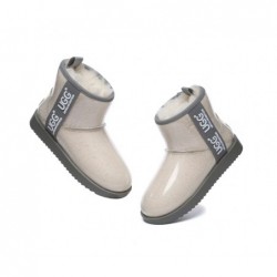 UGG pour femmes,imperméables et transparentes,en peau de mouton,classiques,Crème/Gris