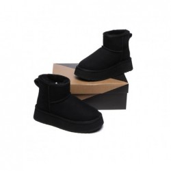 UGG en peau de mouton et laine - Plateforme - Fond épais - Mini classique,Noir