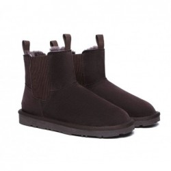 Bottes UGG EVERAU® pour femmes en peau de mouton et laine Mini Guildford,Chocolat