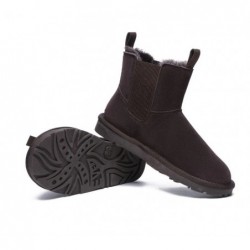 Bottes UGG EVERAU® pour femmes en peau de mouton et laine Mini Guildford,Chocolat