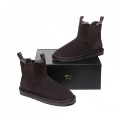 Bottes UGG EVERAU® pour femmes en peau de mouton et laine Mini Guildford,Chocolat