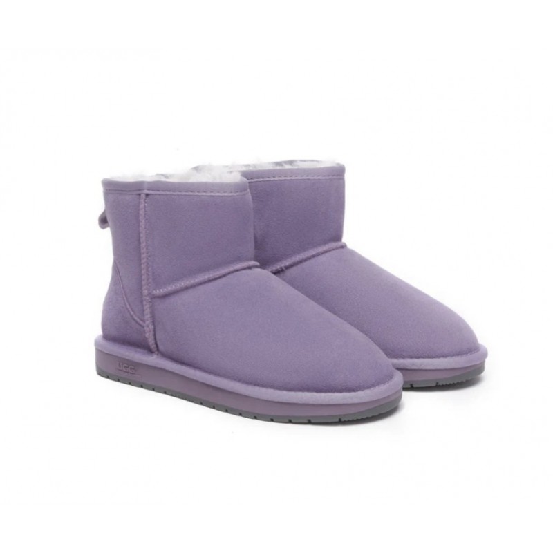 Bottes UGG en peau de mouton,laine,mini classique,daim,Lilas