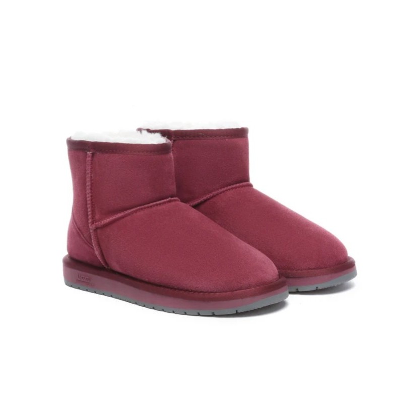 Bottes UGG en peau de mouton,laine,mini classique,daim,Sangria