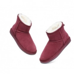 Bottes UGG en peau de mouton,laine,mini classique,daim,Sangria