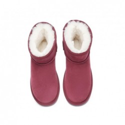 Bottes UGG en peau de mouton,laine,mini classique,daim,Sangria