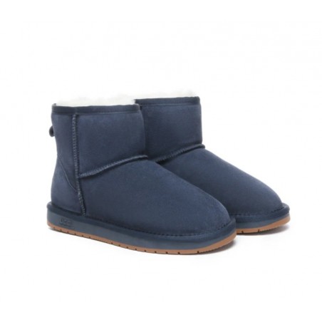 Bottes UGG en peau de mouton,laine,mini classique,daim,Bleu marine