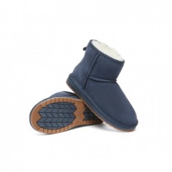 Bottes UGG en peau de mouton,laine,mini classique,daim,Bleu marine