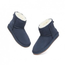 Bottes UGG en peau de mouton,laine,mini classique,daim,Bleu marine