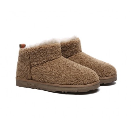 Bottes EVERAU® UGG en peau de mouton et laine pelucheuse à la cheville,Brun