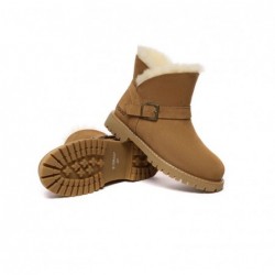 UGG pour femmes en peau de mouton et laine avec boucle décorative à la cheville