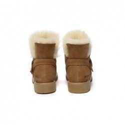 UGG pour femmes en peau de mouton et laine avec boucle décorative à la cheville