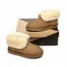 UGG en peau de mouton double face avec col en laine et cheville,Châtaigne