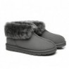 UGG en peau de mouton double face avec col en laine et cheville,Gris