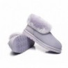 UGG en peau de mouton double face avec col en laine et cheville,Lilas