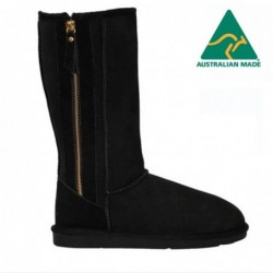 UGG Tall Zip Noir Bottes hautes - Fabriquées en Australie