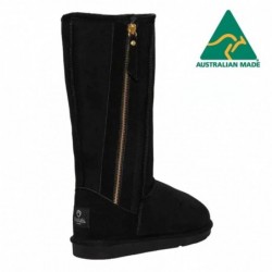 UGG Tall Zip Noir Bottes hautes - Fabriquées en Australie