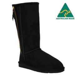 UGG Tall Zip Noir Bottes hautes - Fabriquées en Australie