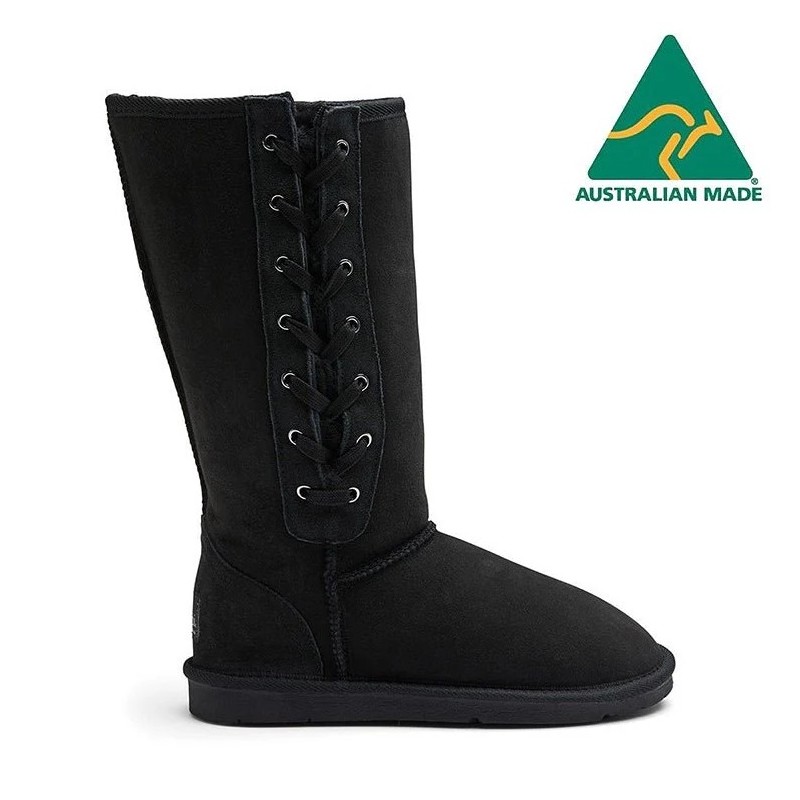 UGG Classic Chaussures montantes à lacets noir - Fabriquées en Australie